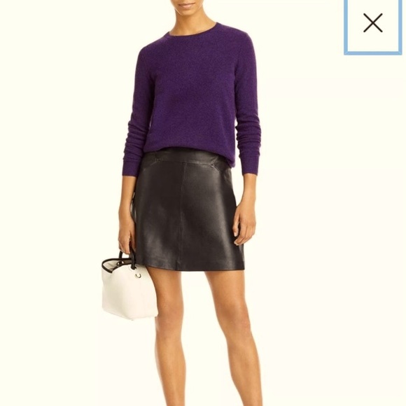 Classic C by Bloomingdale's Cashmere Crewneck Sweater 100% Cashmere Dark Purple - Picture 1 of 8